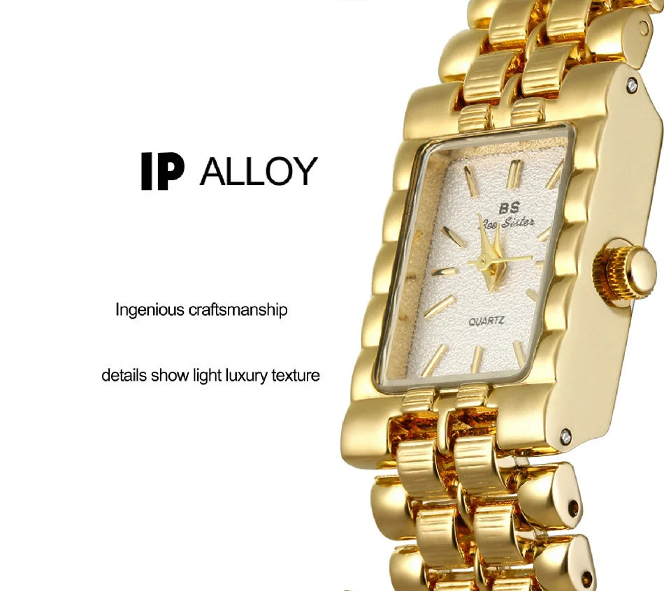 Retro Gold Rectangle Classic Watch For Women