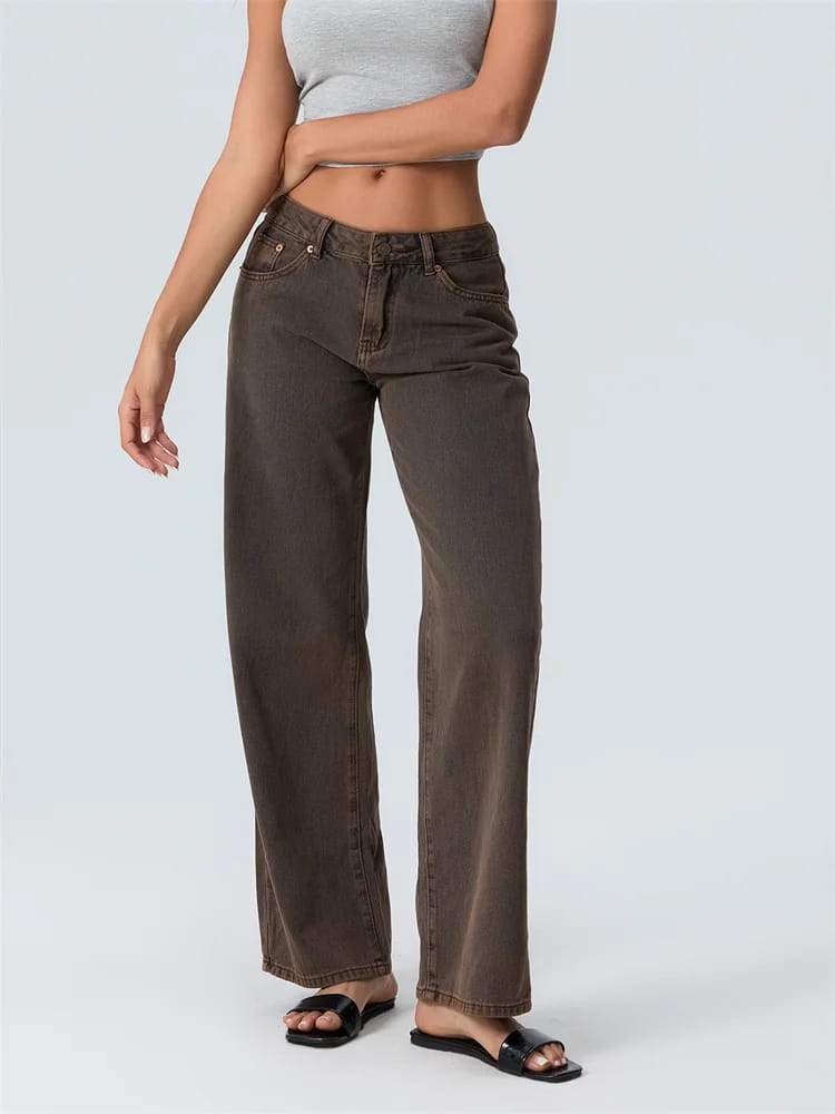 Women Wide Leg Boyfriend Jeans