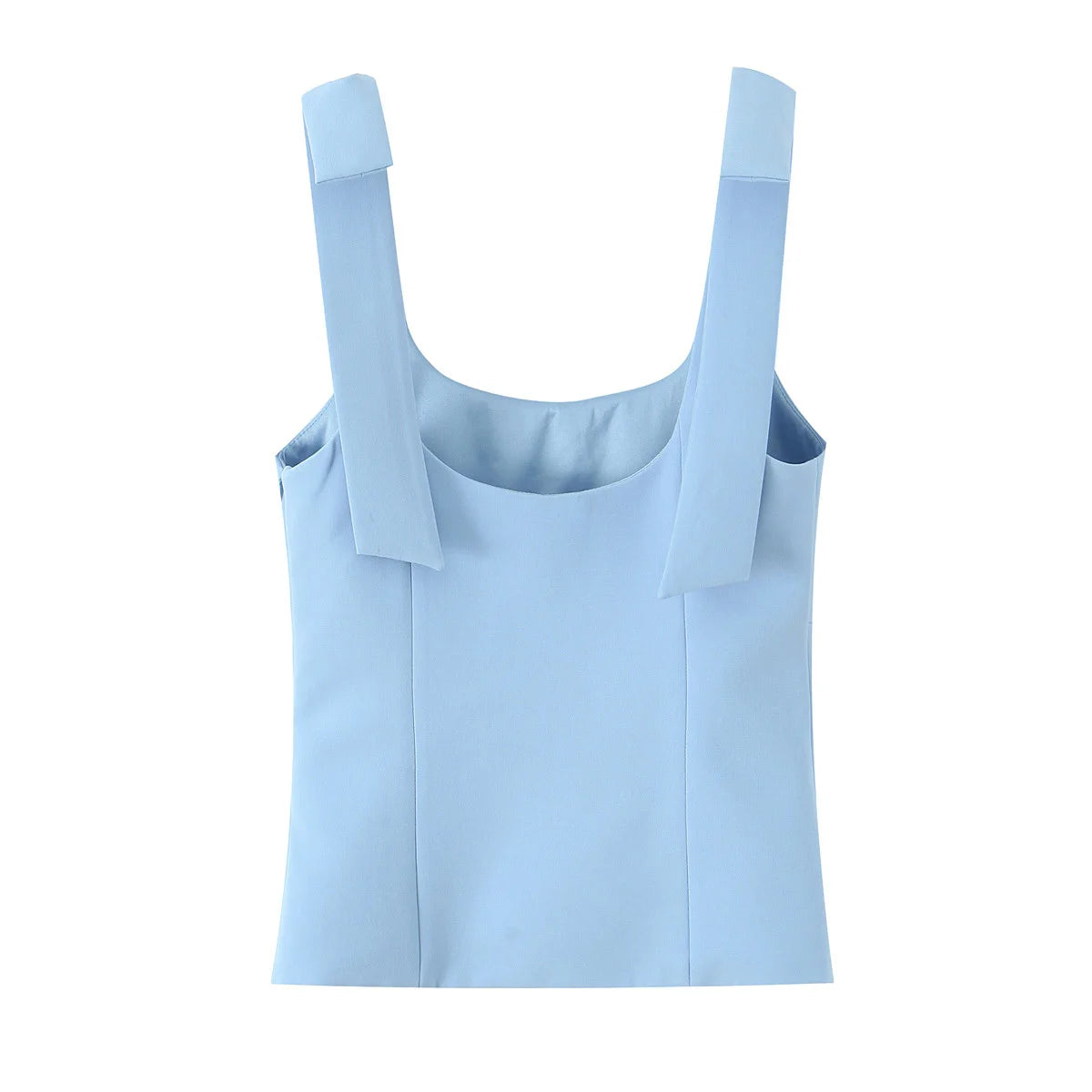 Woman Elegant High Street Solid Side Zipper Slim Tops