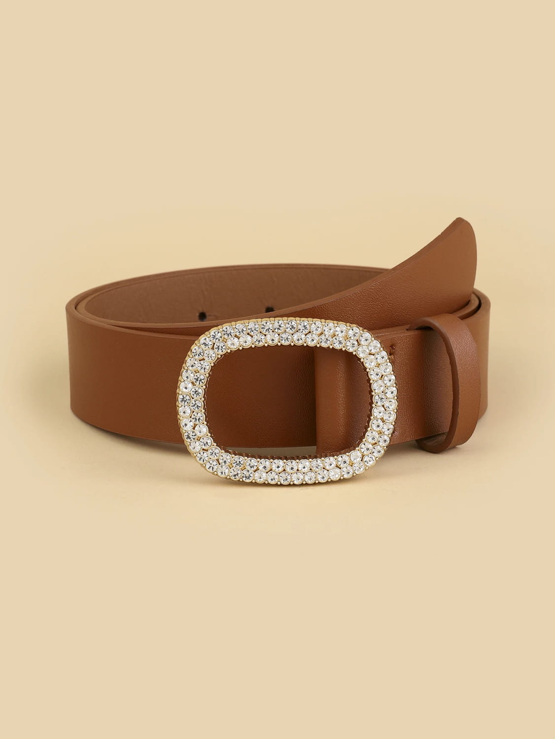 Women’s Oval Diamond Buckle Head Belt