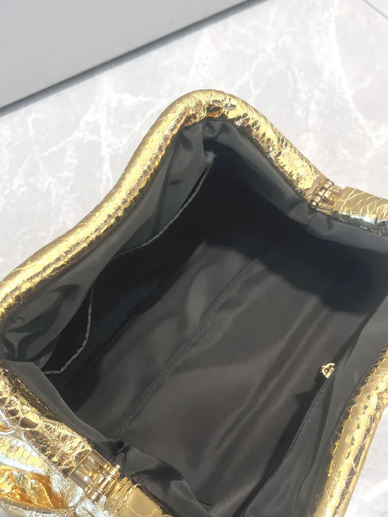 Women Serpentine Pattern Wedding Evening Clutch Bag
