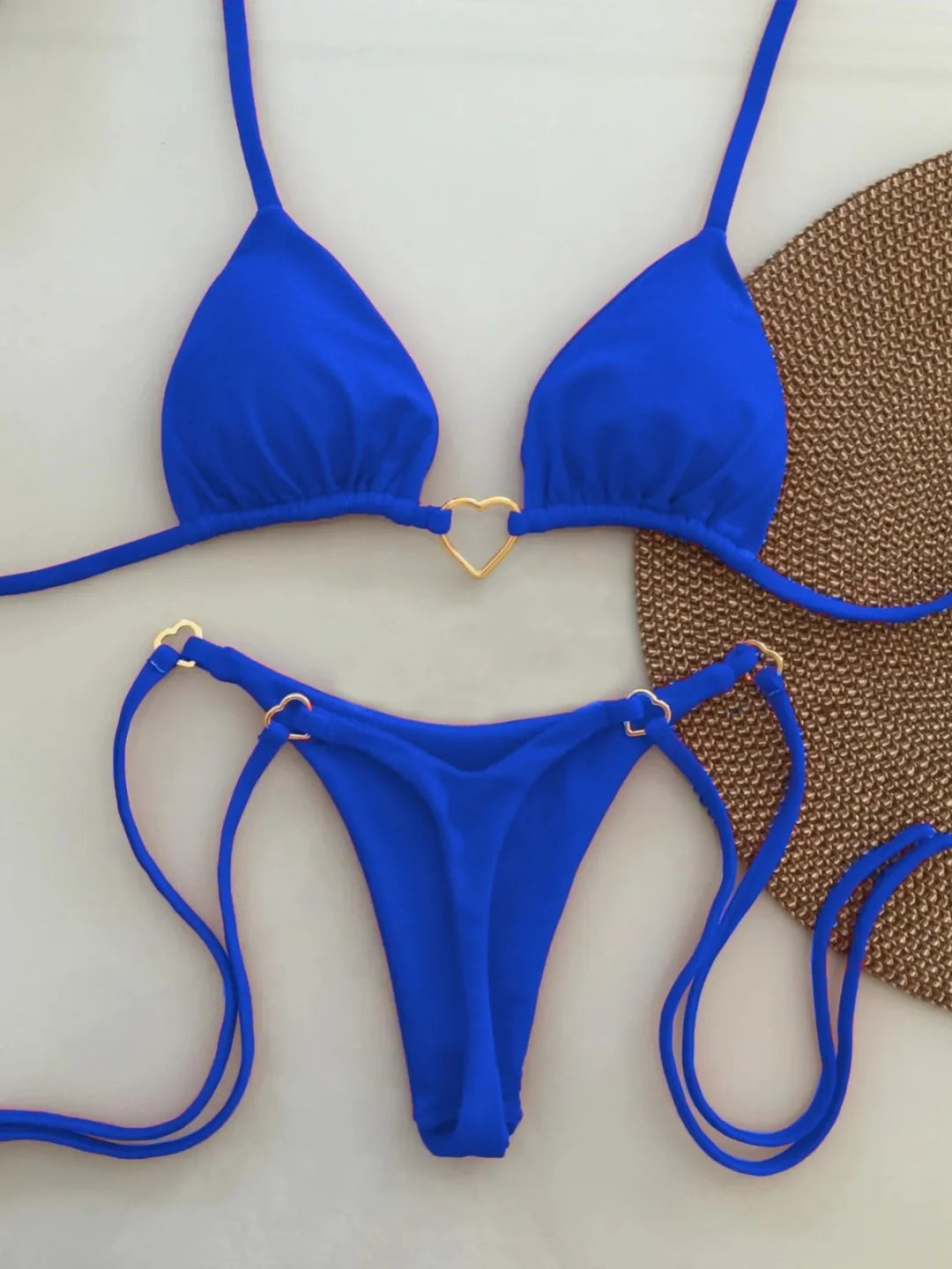 New Solid Color White Bikini Women suit Low Waist Lace-up Fashionable - Norellé