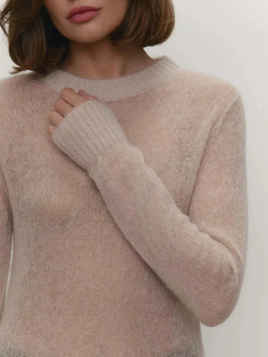Round Neck Pullover Sweater For Women