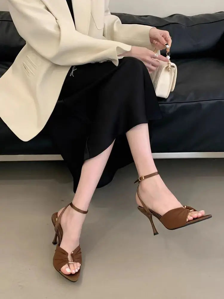 Women Sandals Fad Pointed Toe Heeled Shoes