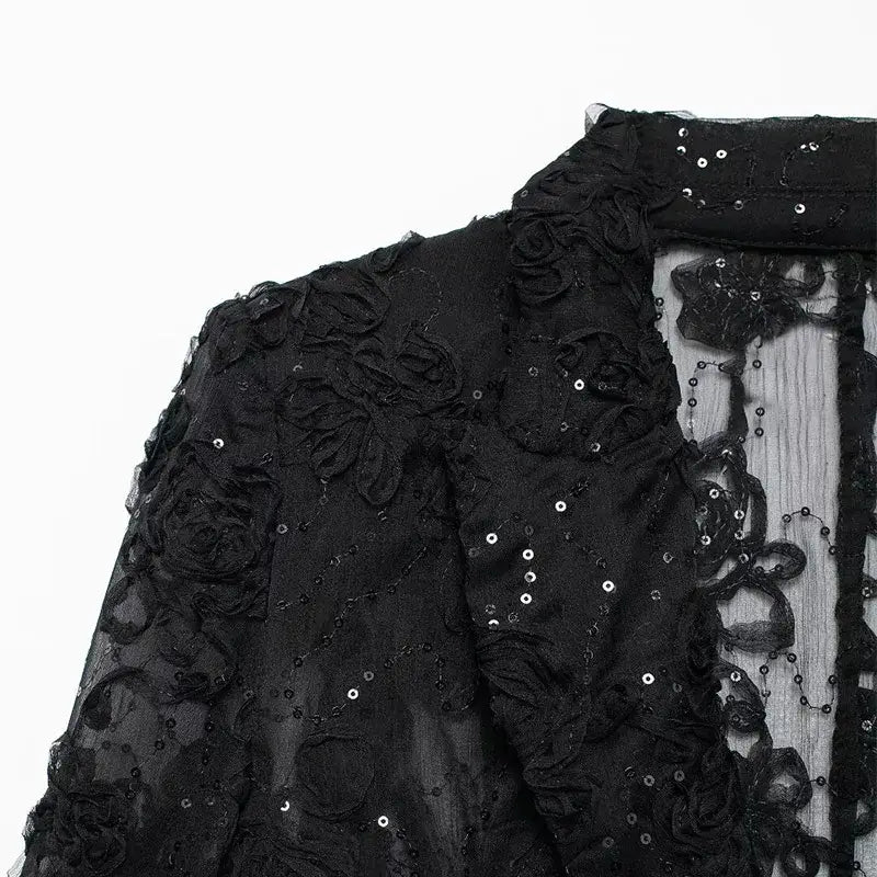 Solid Lace Loose Women Jacket
