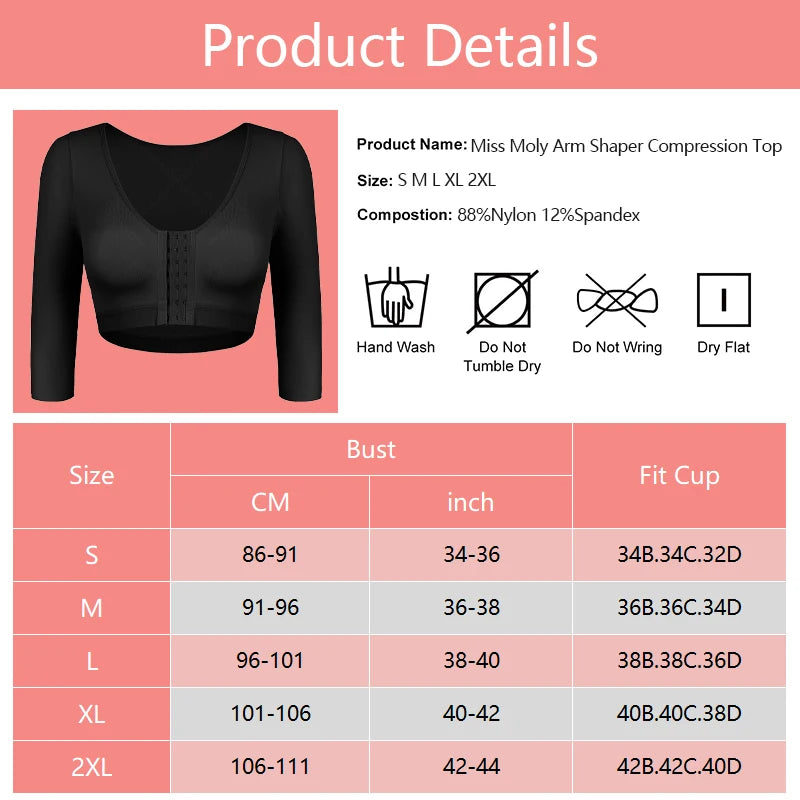 Body Shaper with Arm Women Tops for Compression