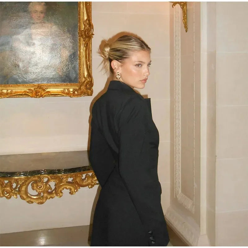 Elegant High Waist V-neck Suit Dress For Women