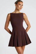Backless High Waist A-line Mini Dress Women - Norellé