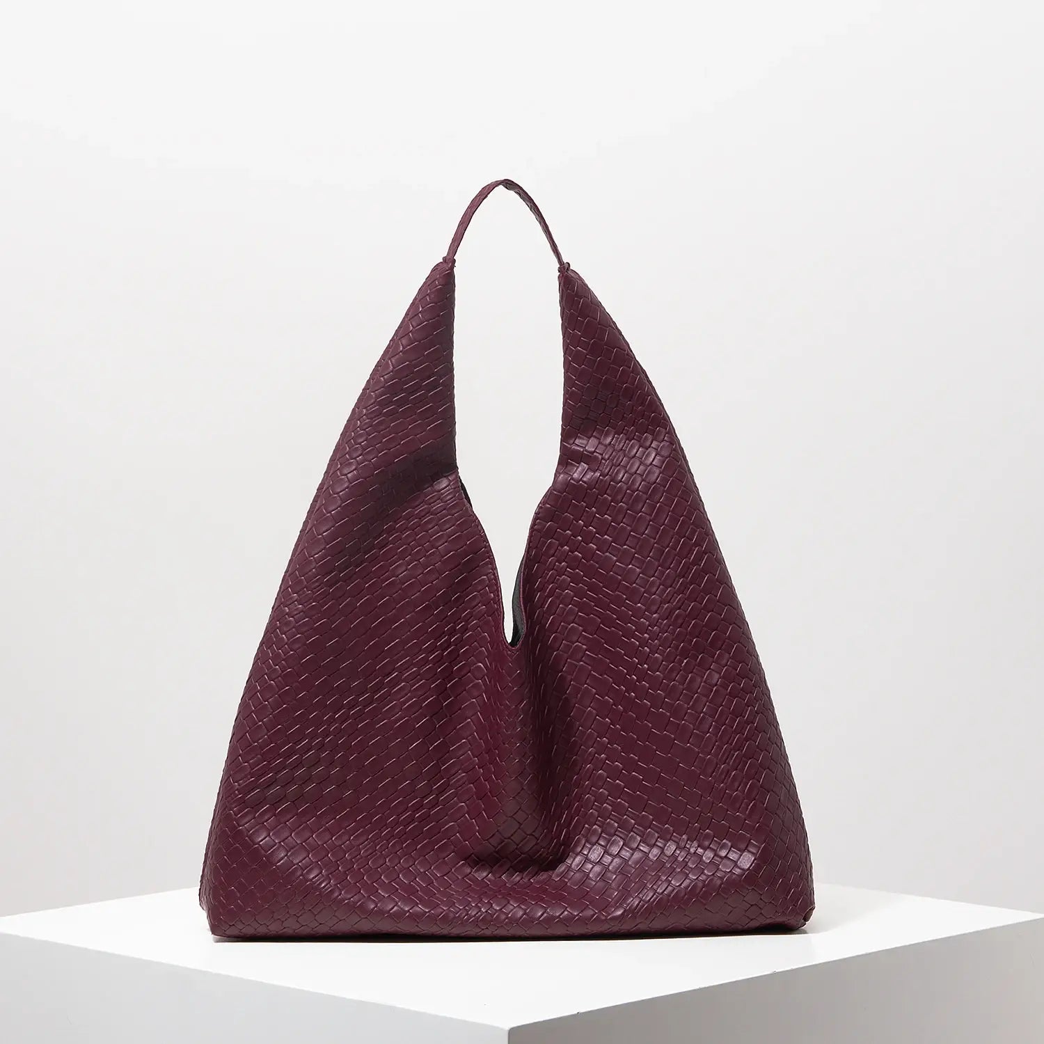 Retro Artificial Leather Woven Pattern Shoulder Bag