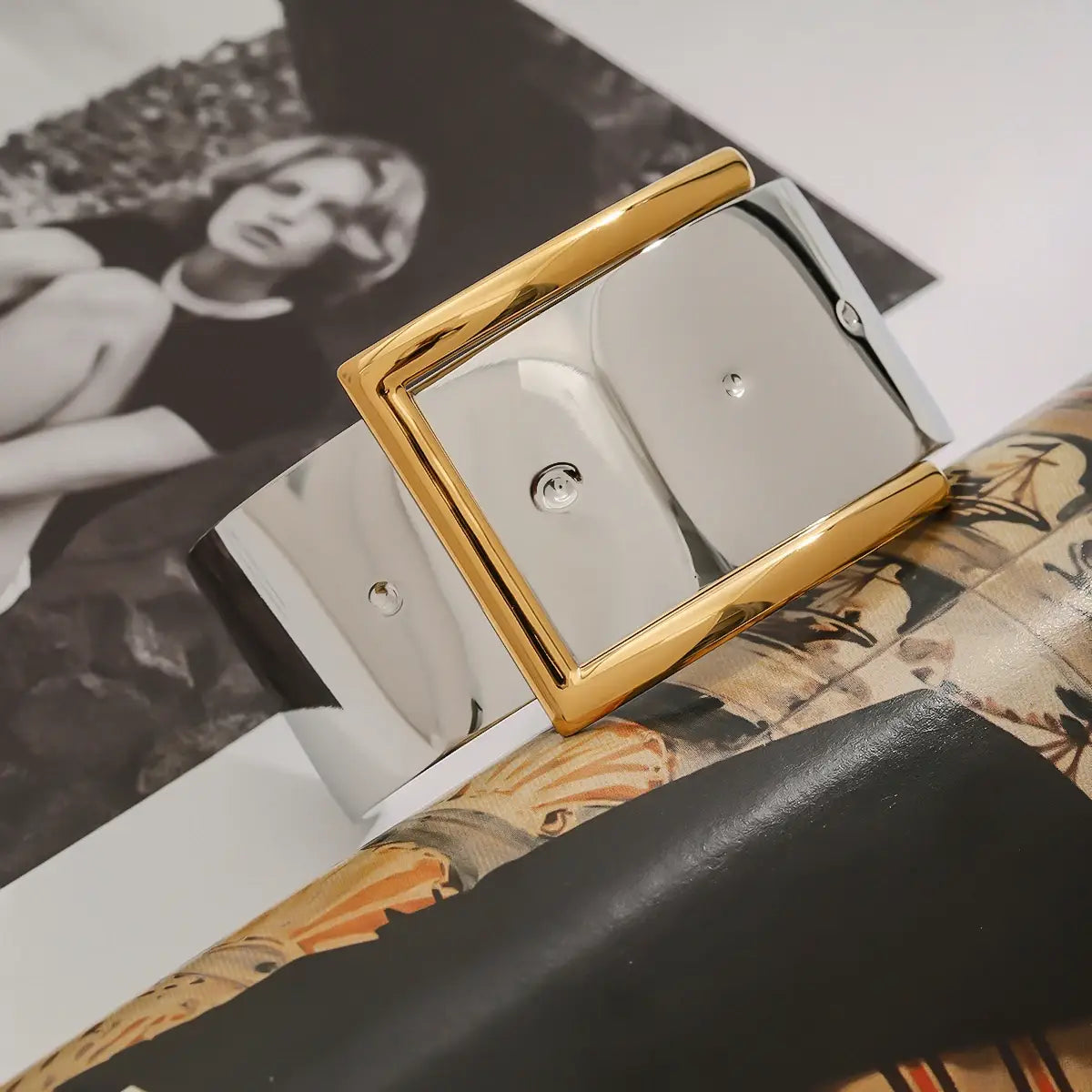 Buckle Design Bracelet Stainless Steel Gold Silver Color