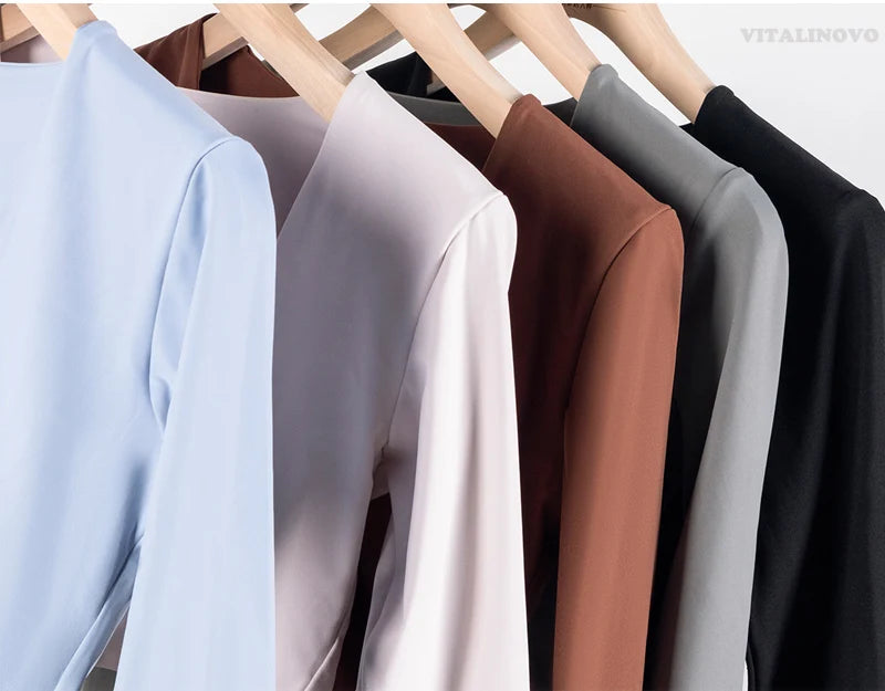 Long Sleeve Gym Crop Tops for Women