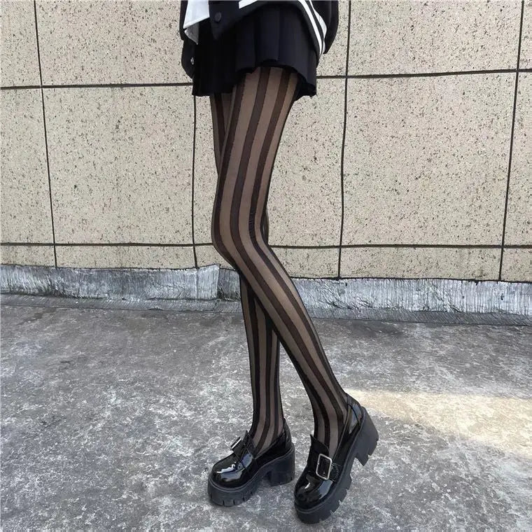 Striped Thigh High Stockings Pantyhoses