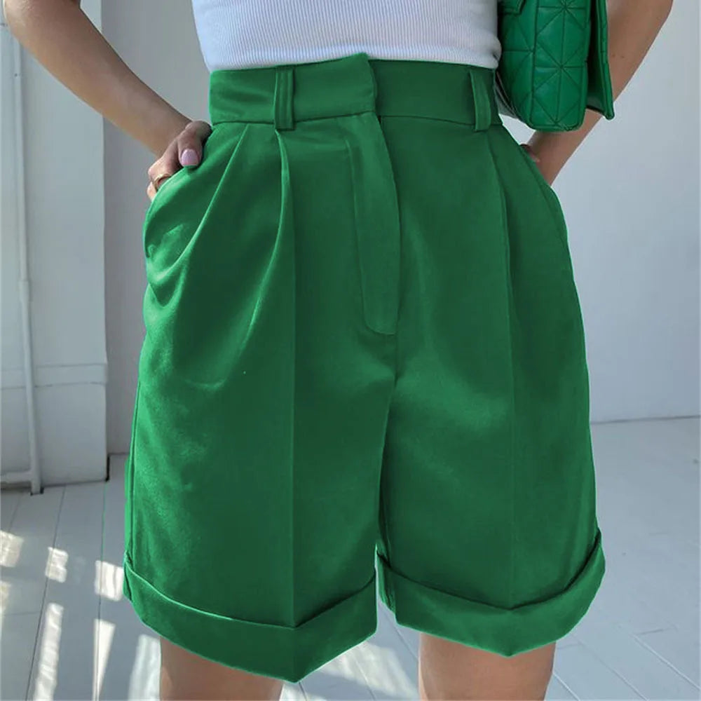 Women’s Shorts Cotton High Waist Casual