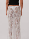 Women Lace Long Skirt Low Rise A-line Midi Skirt - Norellé