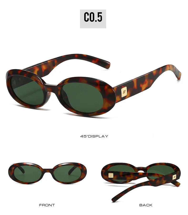 Classic Small Oval Sunglasses for Women