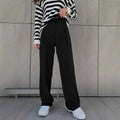 Casual Commuter Women's Trousers Loose Straight Leg Suit Pants