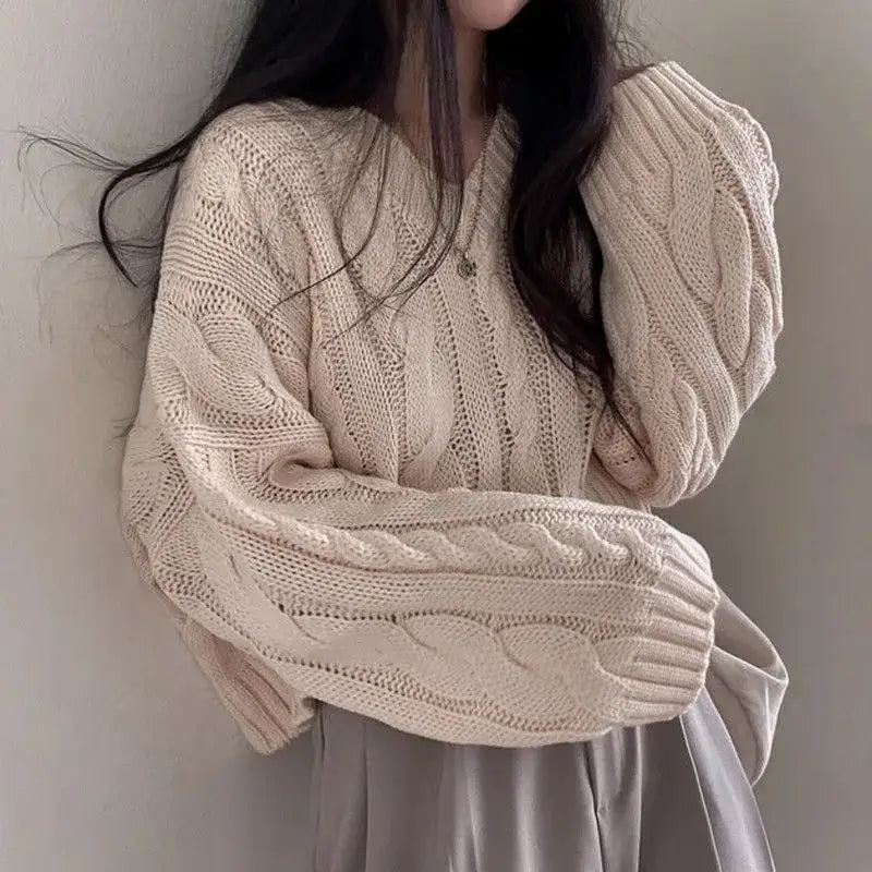 V-neck Short Sweater Casual