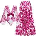 Women One Piece Swimsuit and Skirt Flaxmaker Long-sleeved - Norellé