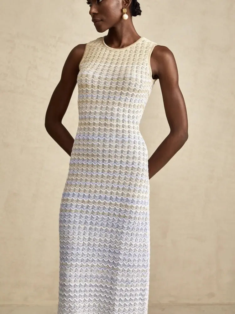 Women Knitted Dress Slim Sleeveless