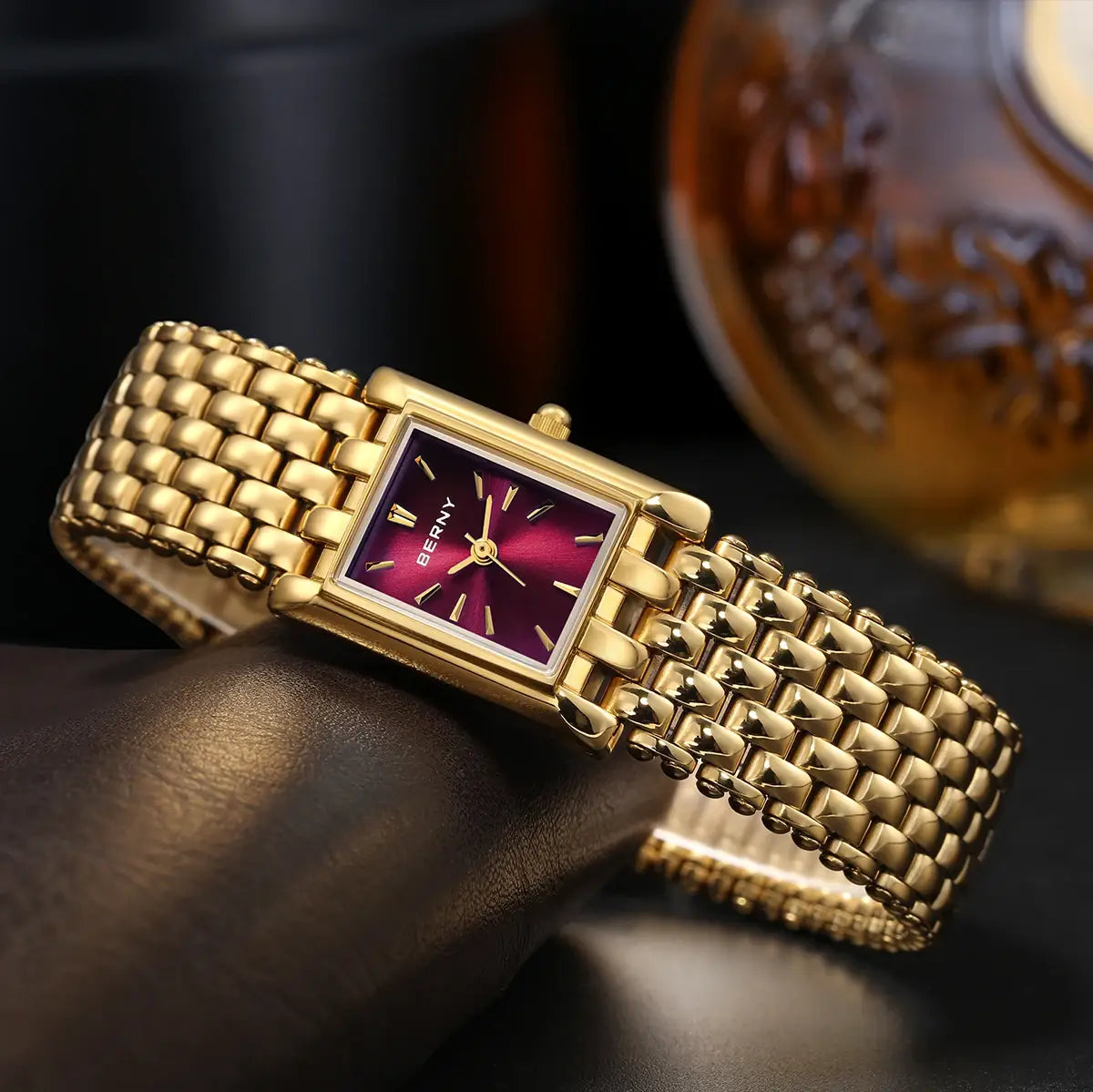 Gold Watch Exquisite Square Casual Women Stainless Steel