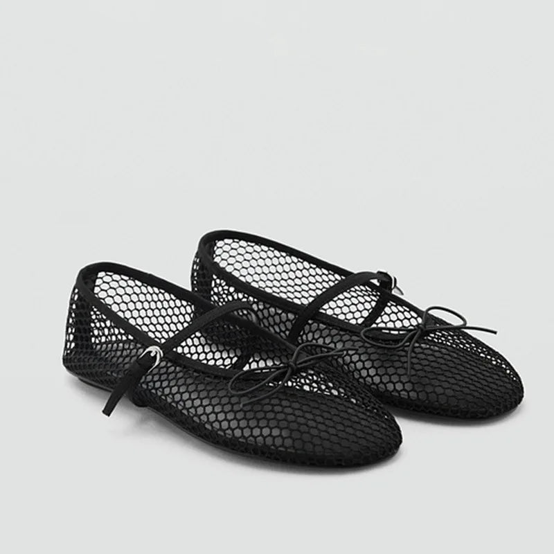 Women Buckle Strap Breathable Summer Flats Shoes