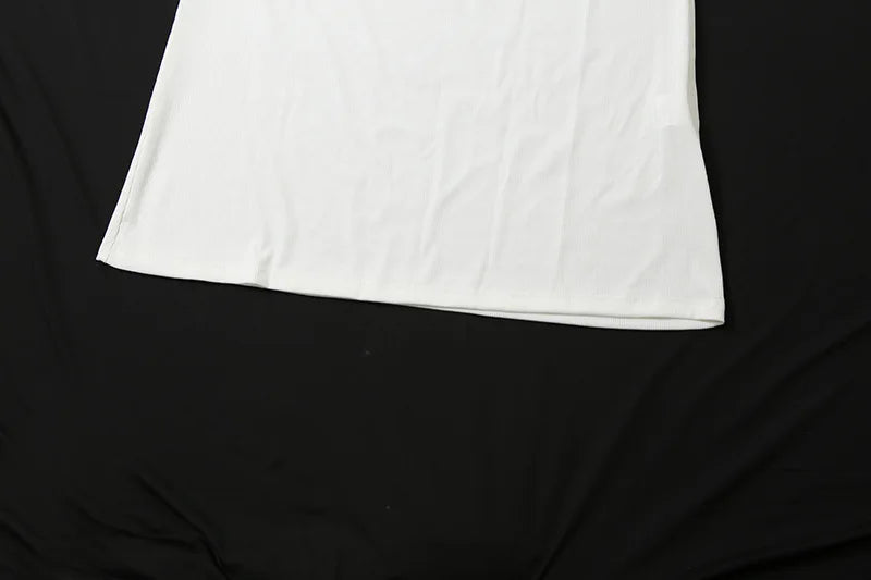 Strapless Long Dress Two Piece Fashion Elegant Solid Sleeveless Top Tight Set