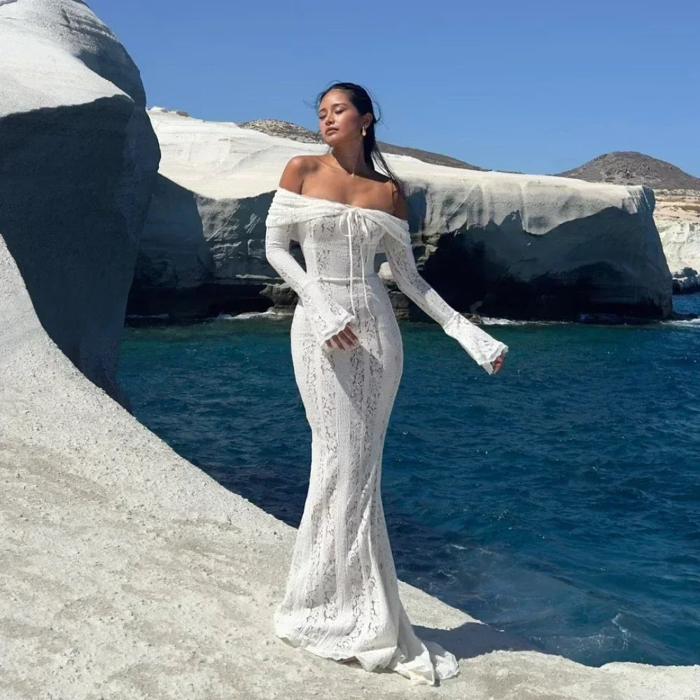 White Off The Shoulder Bodycon Dress - Norellé