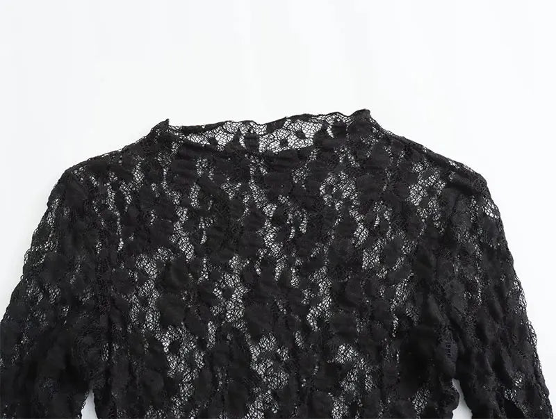 Slim-fit Lace Jumpsuit Tops & Pants Set