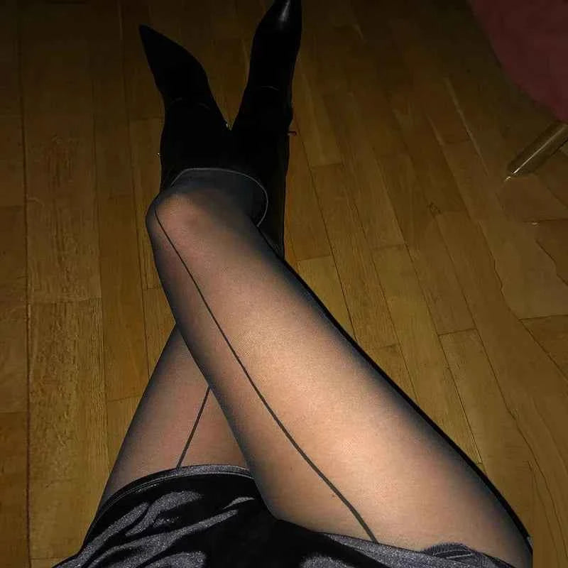 Sheer Tights Women Skinny Backseam Stocking Female