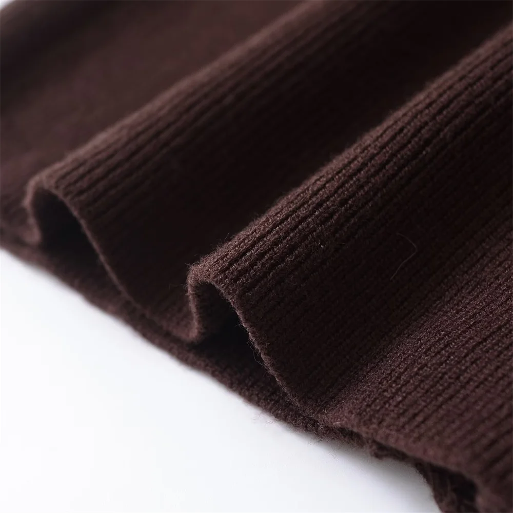 Women’s Fashion Casual Simple Slim fit V-neck Long Sleeved Knitted Jacket