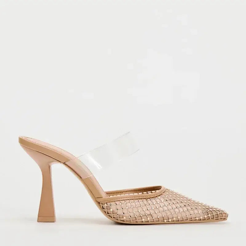 Crystal Mesh Breathable Thin High Heel Women