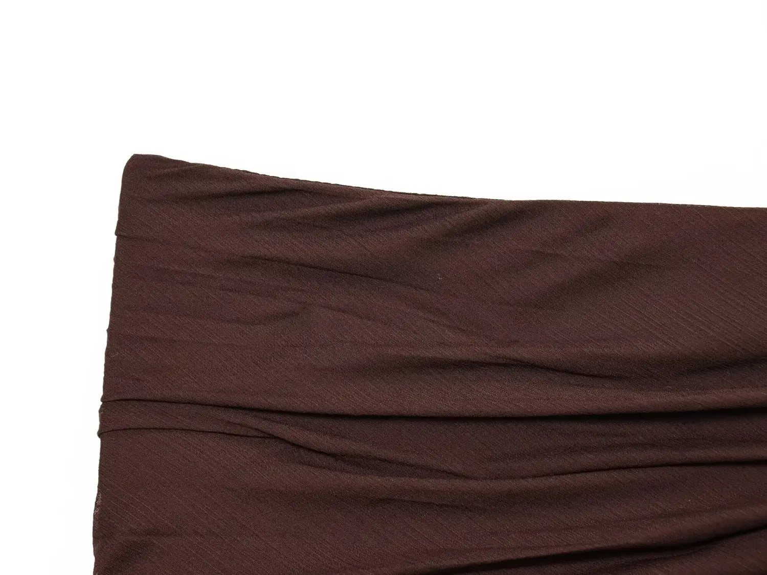 Women’s Simple and Comfortable Translucent Pleated Design Mid-length Skirt