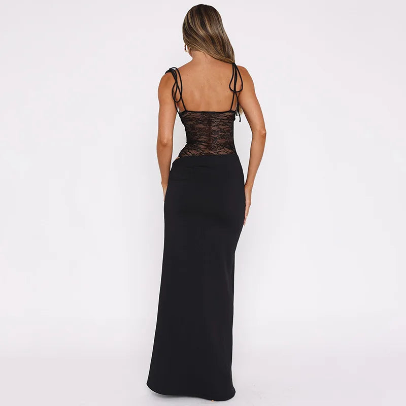 Elegant Lace Cut Out Maxi Dresses for Women