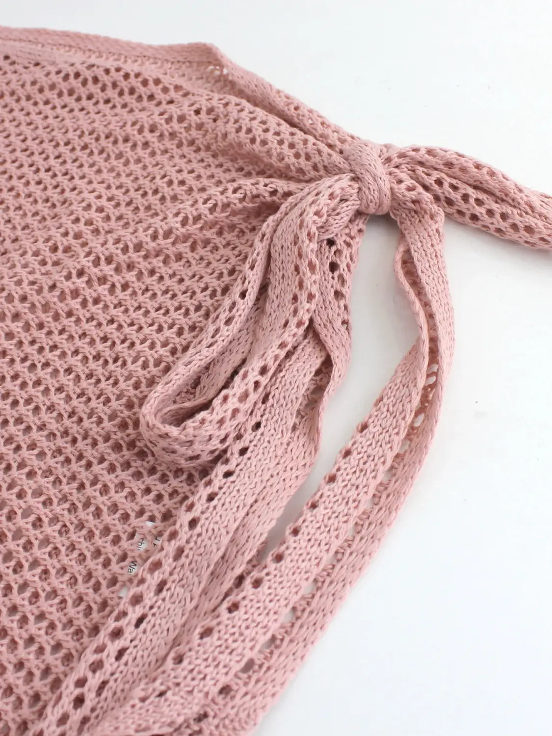 Women’s Knitted Short Skirt with Hollow Straps and Slit Beach Cover Up