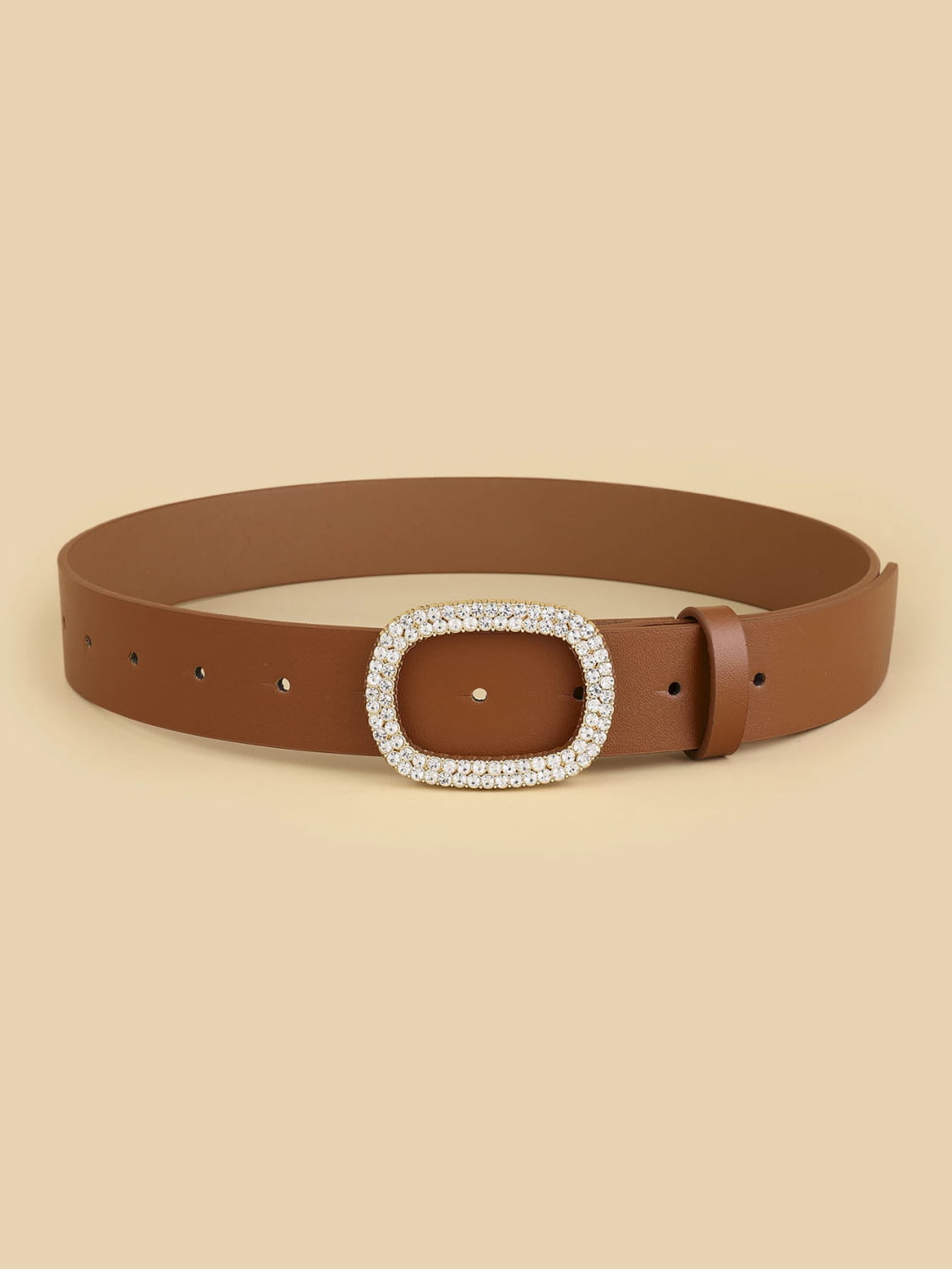 Women’s Oval Diamond Buckle Head Belt