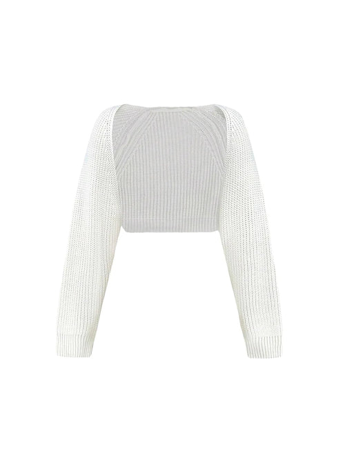 Shrug Raglan Sleeve Open Front Cardigan Elegant Solid Color Ribbed - Norellé