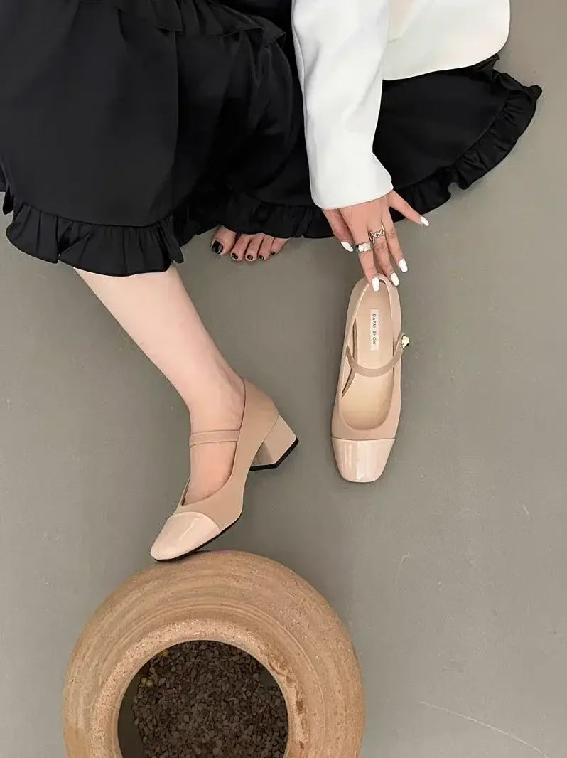 Square Toe High Heels Shoes