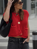 Crop Sweater Women Vest Solid Loose Casual Sweater Vest - Norellé