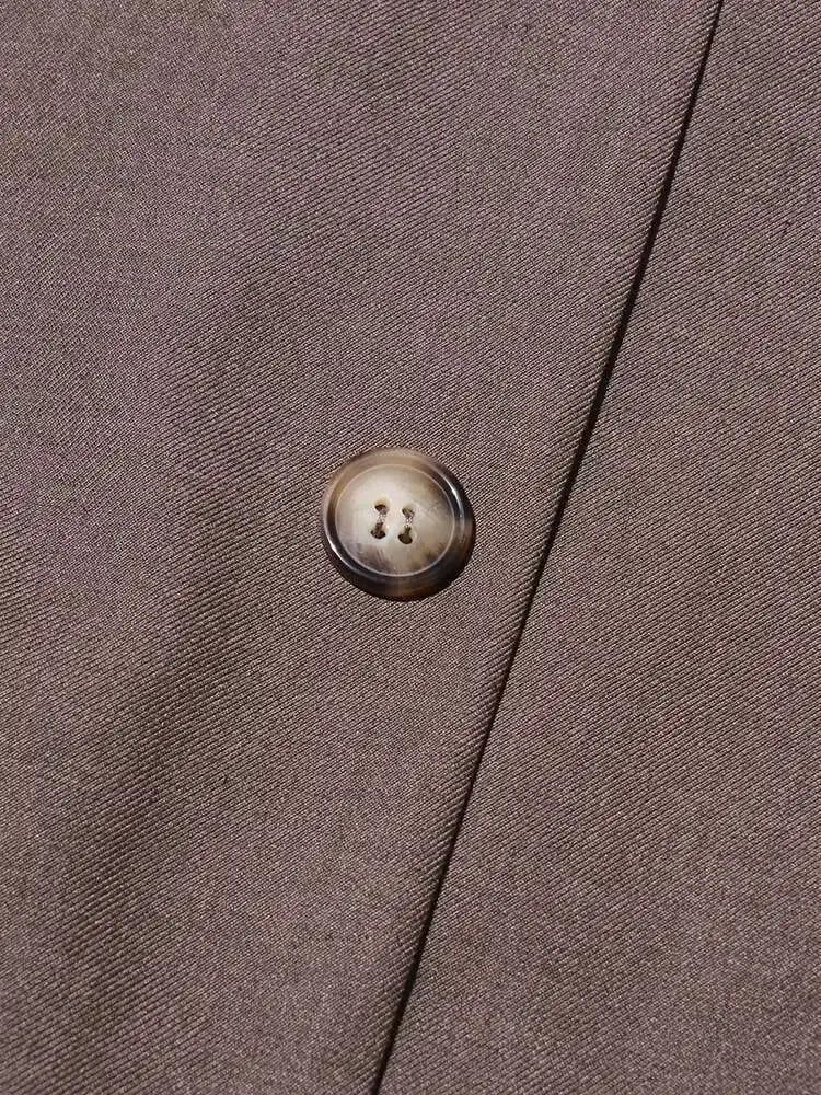 Solid Temperament Jacket Spliced Belt Blazer Women