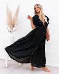 Long Bikini Cover Ups for Women Solid V-Neck Kimono Beach - Norellé