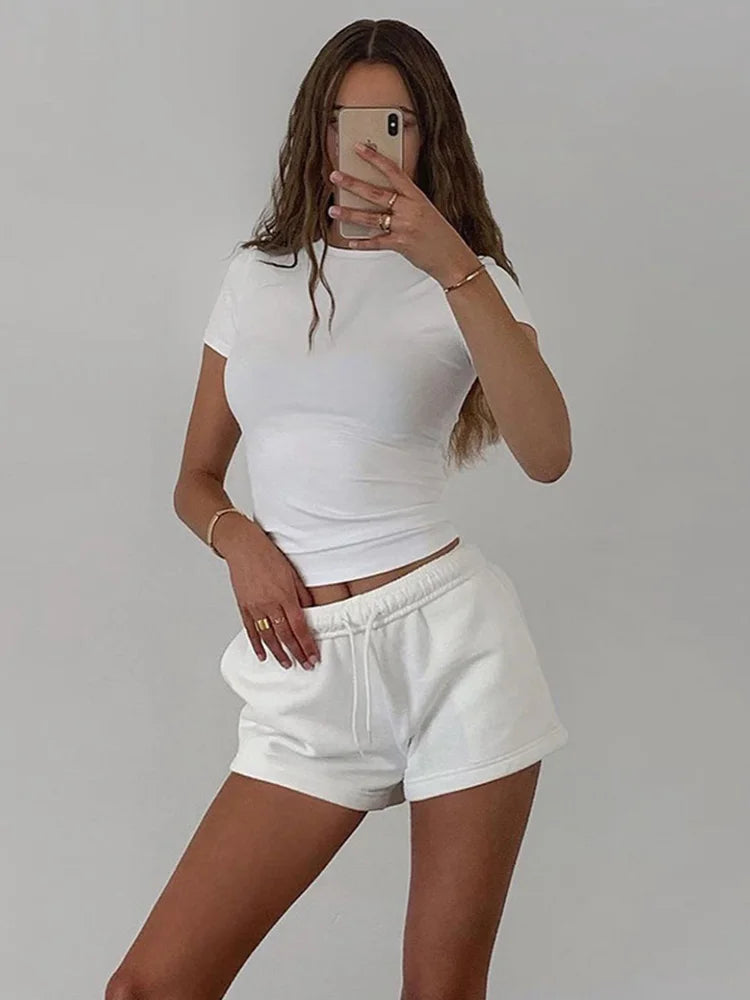 Short Sleeve T-Shirt Women Solid Simple Casual Soft - Norellé