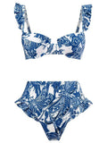 3 Pieces Push Up Bikini High Waist Swimsuit & Skirt - Norellé