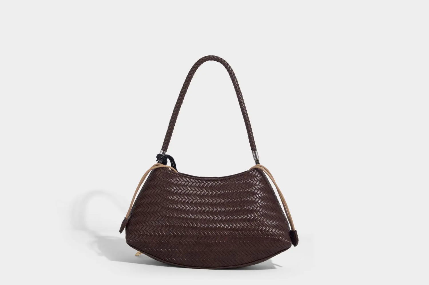 Handmade Weave PU Drawstring Tote Bags For Women