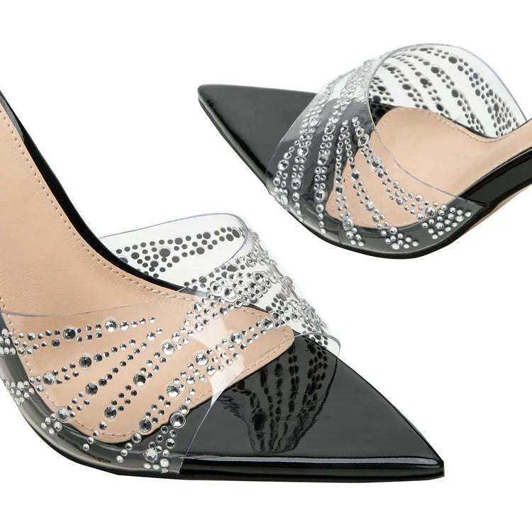 Women’s Mules Rhinestone High Heel