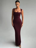 Square Collar Sleeveless Maxi Dress For Woman - Norellé