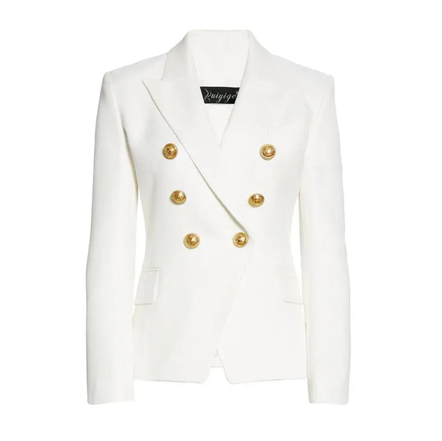 Casual Long Sleeve Turn-down Collar Double Breasted Jacket For Women