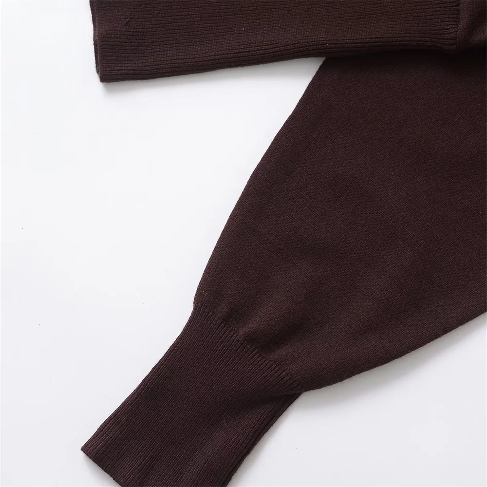 Women’s Fashion Casual Simple Slim fit V-neck Long Sleeved Knitted Jacket