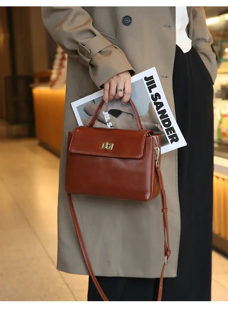 Women Cowhide Genuine Leather Tote Bag