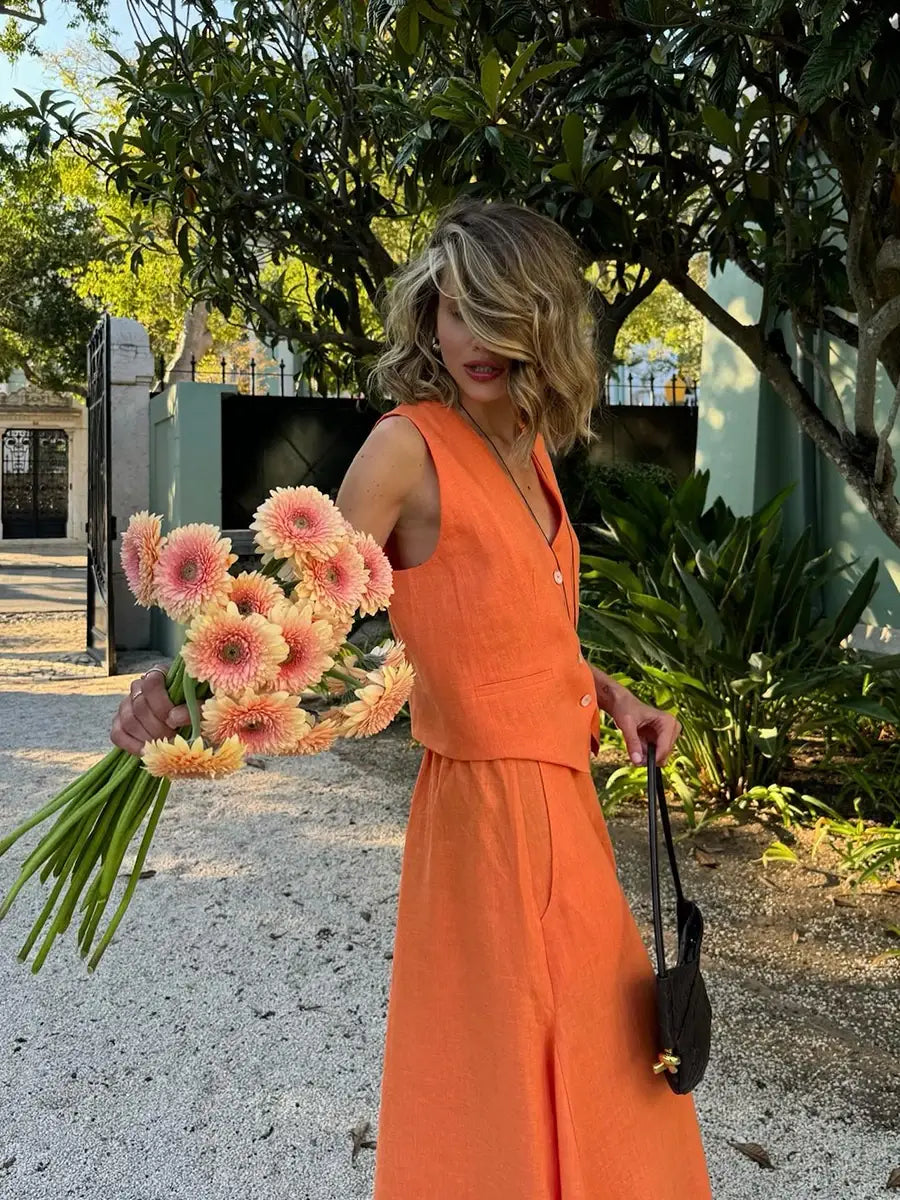 Womem’s Chic Vest Skirt Suit 2-Piece Set