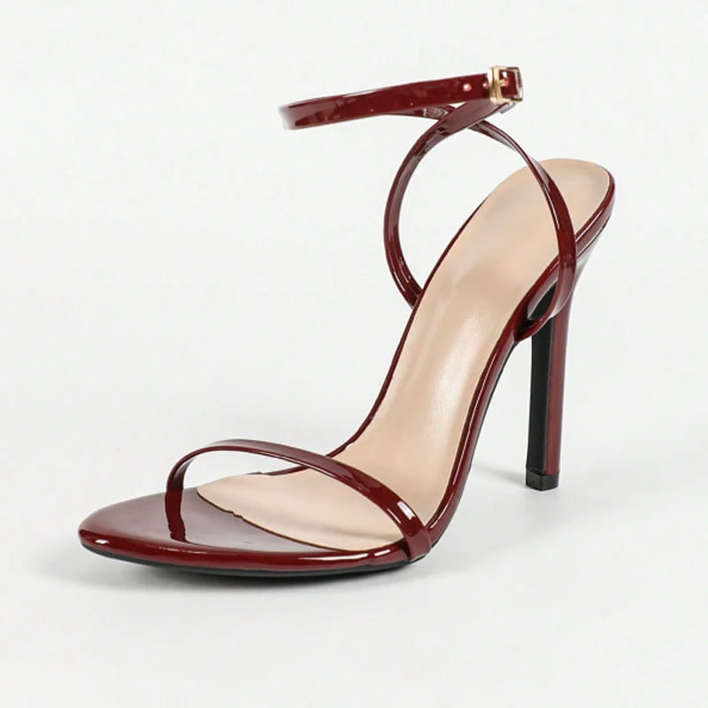 Narrow Band Buckle Strap Pointed Toe Thin High Heels